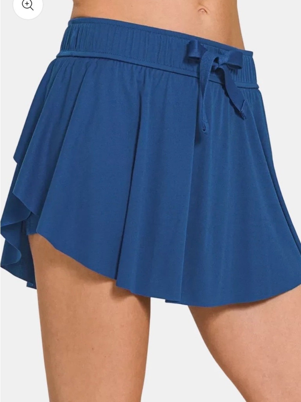 Zenana Outfitters Blue Athletic Skort with Drawstring Waist